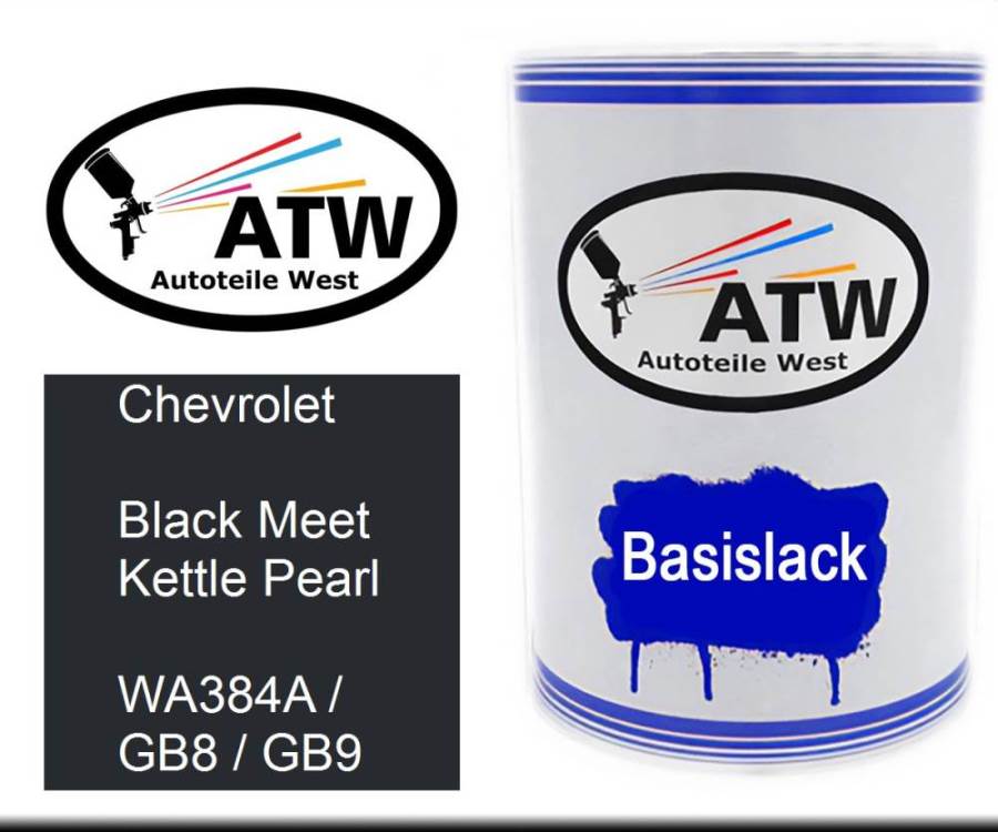 Chevrolet, Black Meet Kettle Pearl, WA384A / GB8 / GB9: 500ml Lackdose, von ATW Autoteile West.